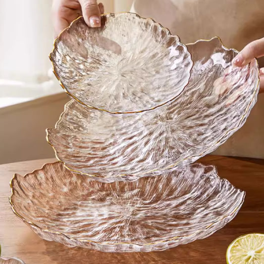 冰漾無鉛玻璃果盤 | 3色 | 直徑15~24.5 cm 玻璃 圓盤
