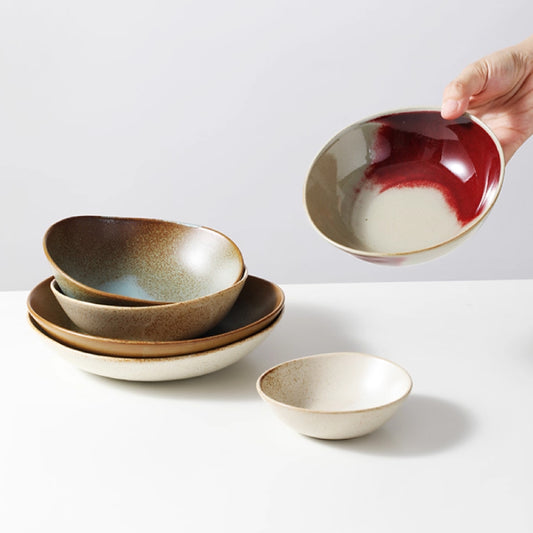 彩染陶瓷不規則亮光碟 | 3色 | 直徑11~19.4 cm 陶瓷 醬料碗
