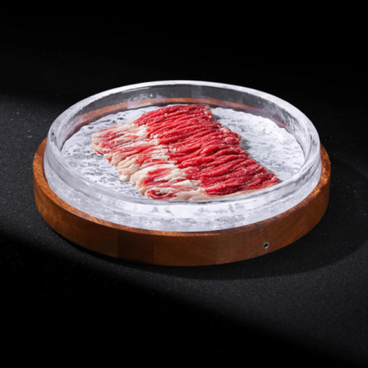 加厚水波紋玻璃圓深盤 | 透明 | 25 cm 玻璃 深盤