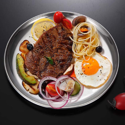 鏡面不銹鋼淺盤 | 銀 | 直徑30 cm 不銹鋼 圓盤