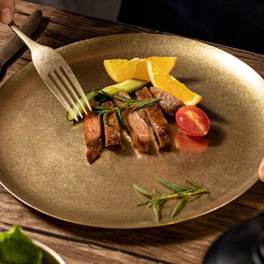 復古雪花304不鏽鋼盤 | 雪花 | 直徑15~30 cm 不鏽鋼 圓淺盤