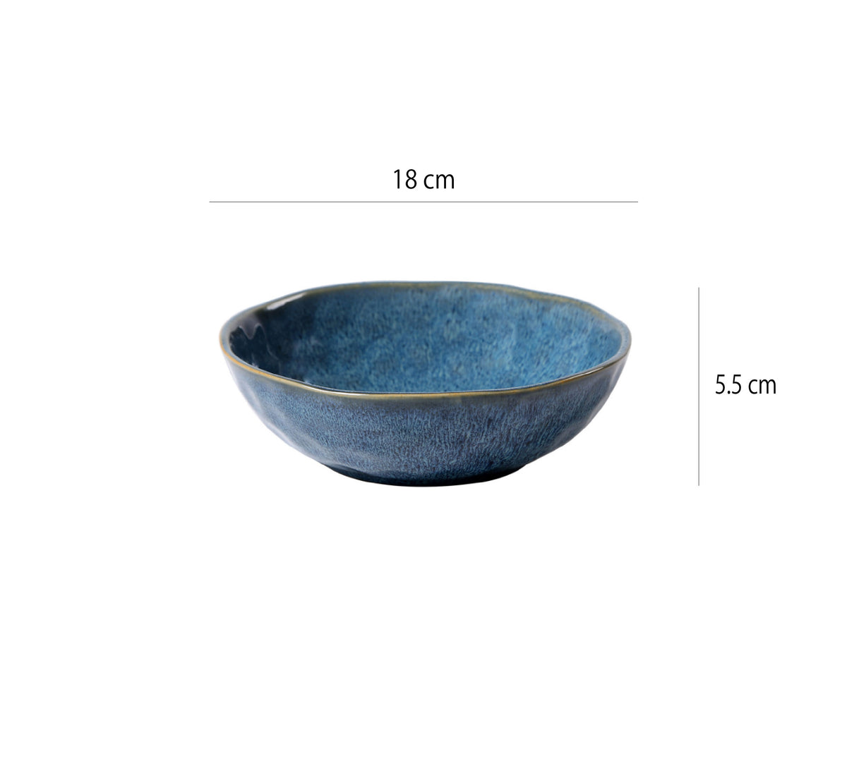 雪花窯變釉碗 | 深海藍 | 18cm 陶瓷 淺口碗 - 好生活實驗所