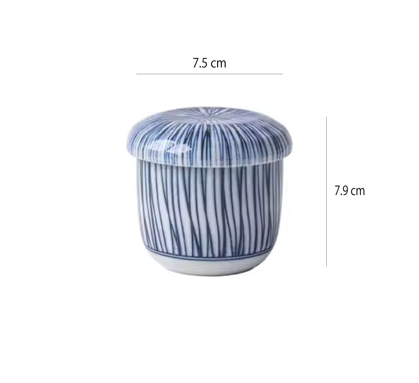 美濃燒茶碗蒸碗 | 細十草 | 口徑7.5 cm 陶瓷 小碗