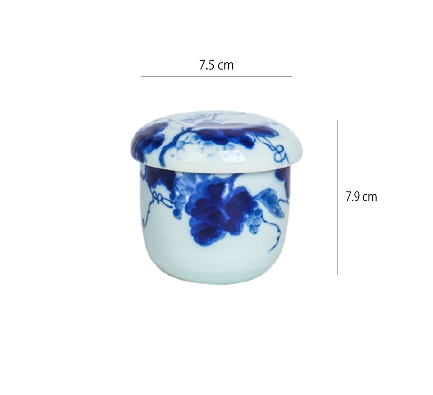 美濃燒茶碗蒸碗 | 藍染葡萄 | 口徑7.5 cm 陶瓷 小碗 - 好生活實驗所