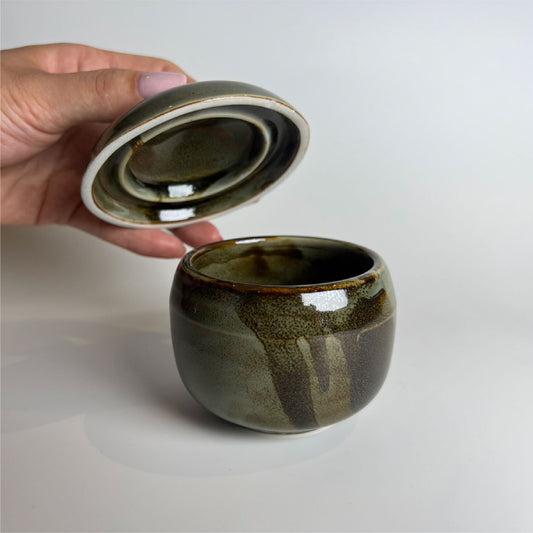 煙翠茶碗蒸碗 | 棕綠 | 口徑8.7 cm 陶瓷 小燉碗