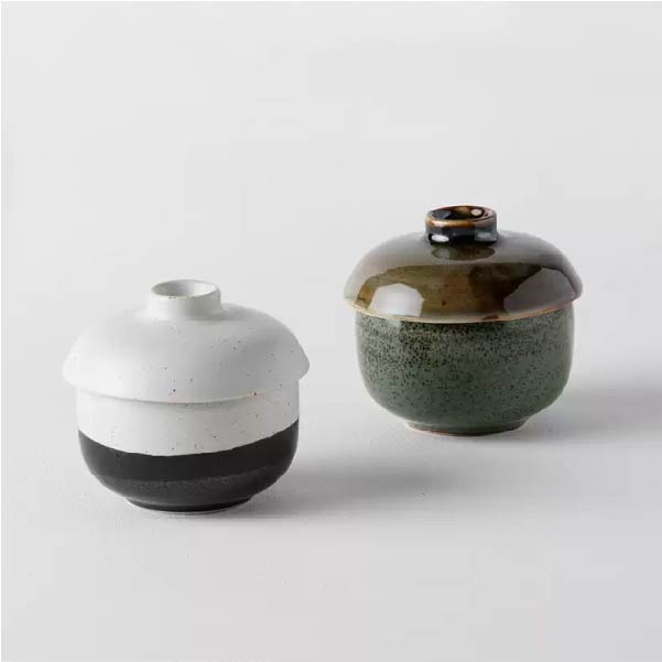 煙翠茶碗蒸碗 | 棕綠 | 口徑8.7 cm 陶瓷 小燉碗