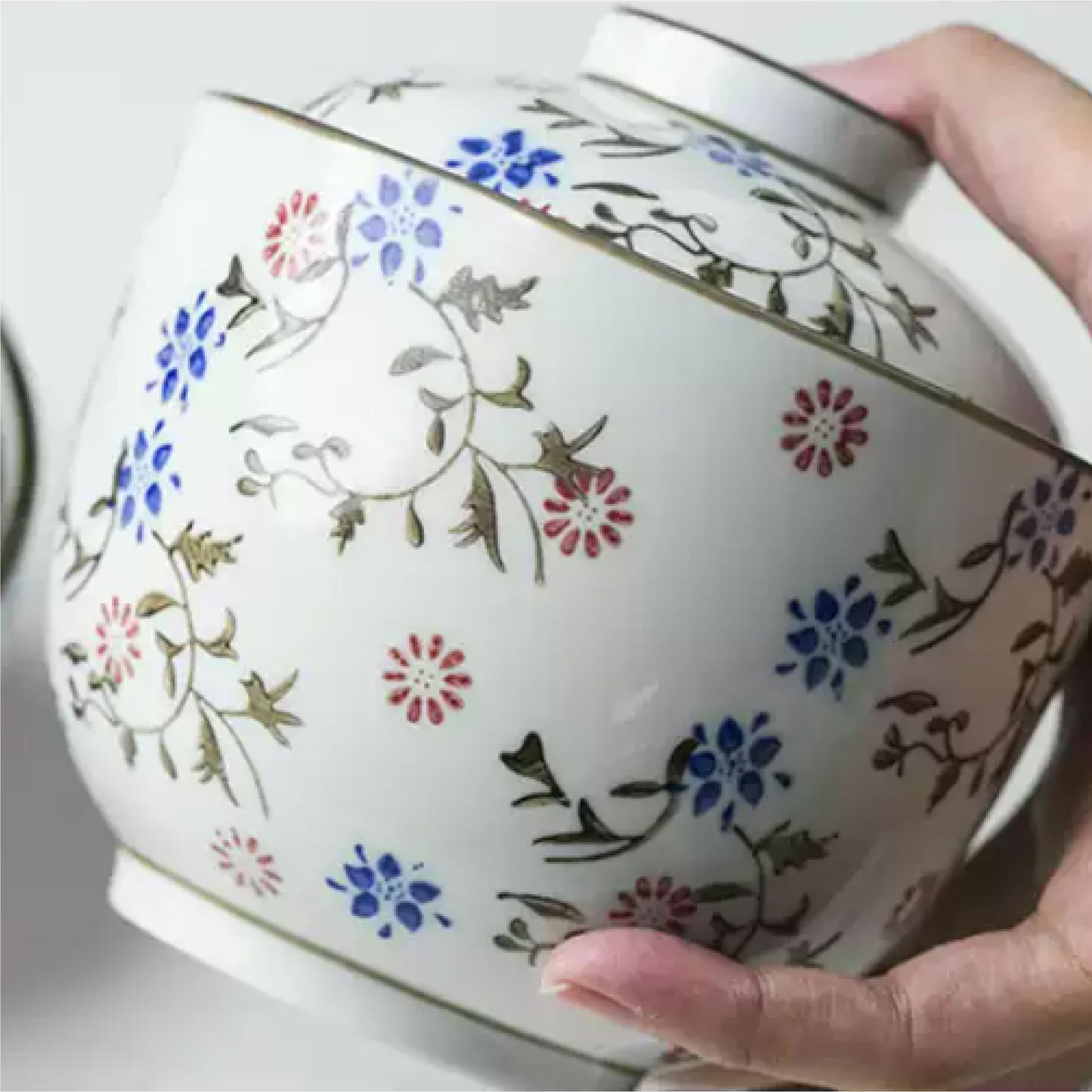 手繪茶碗蒸碗 | 白底手繪 | 口徑10 cm 陶瓷 小碗