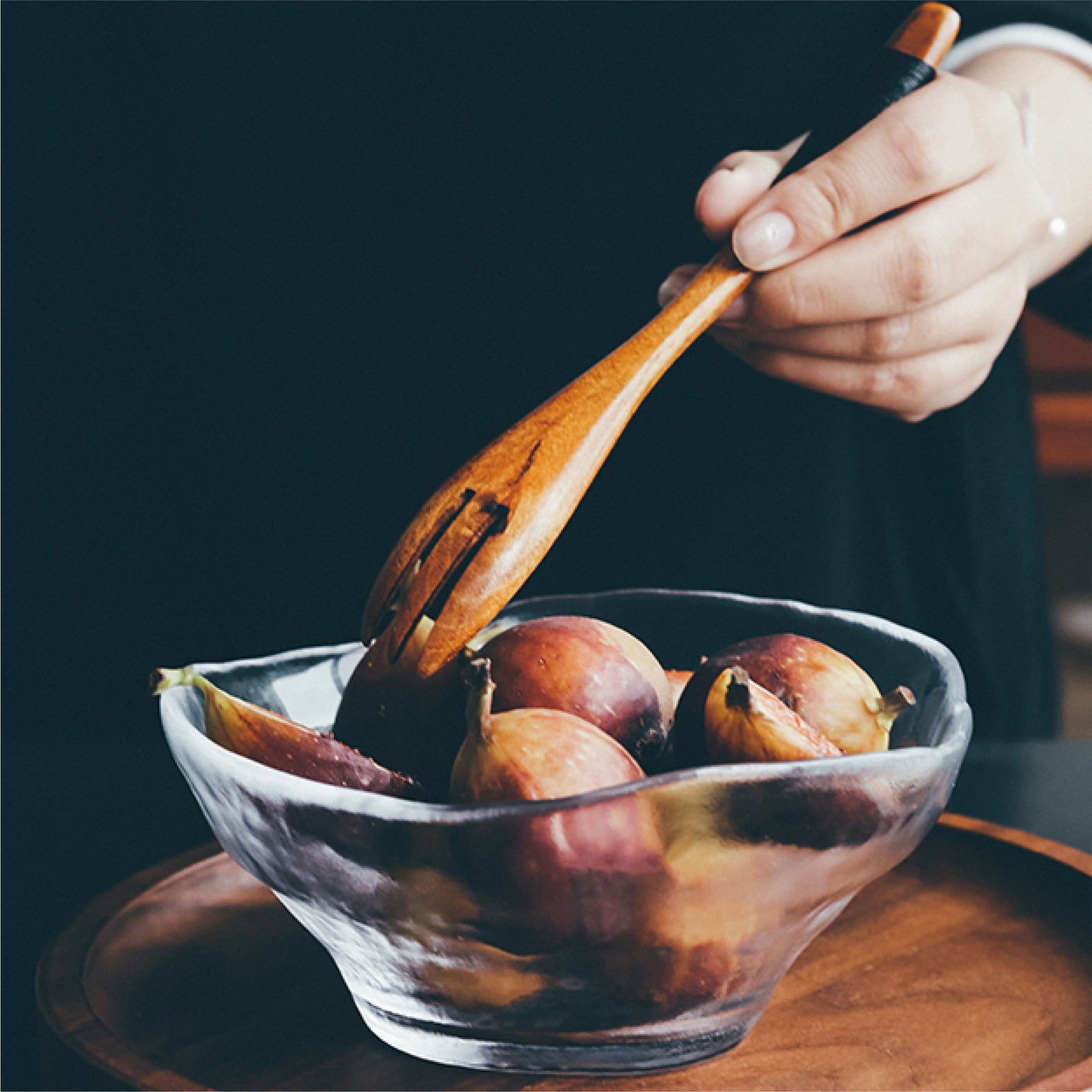 手作水霧紋理沙拉碗 | 透明 | 15.6 cm 玻璃 大碗