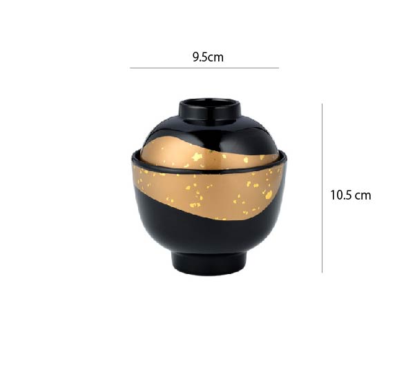 日式吸物蓋碗 | 流金黑 | 口徑9.5~11 cm 食品級ABS 碗 - 好生活實驗所