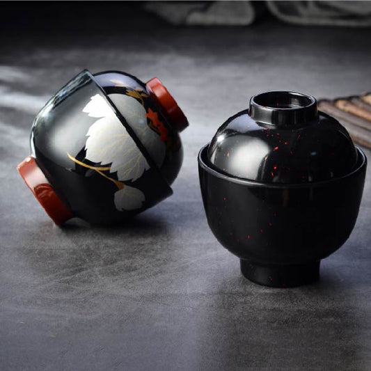 日式吸物蓋碗 | 銀葉水仙 | 口徑11 cm 食品級ABS 大碗