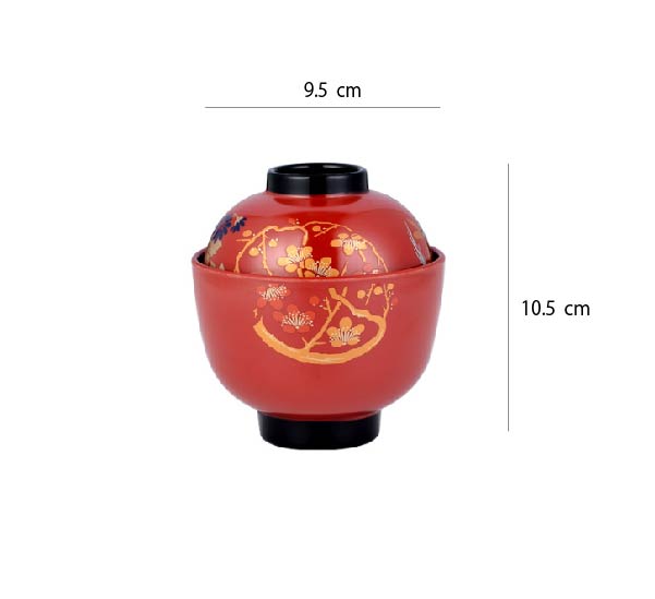 日式吸物蓋碗 | 金枝紅梅紅 | 口徑9.5~11 cm 食品級ABS 碗 - 好生活實驗所