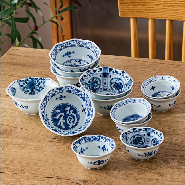 日本製藍凜堂珍味碟 | 高麗草花 | 口徑8.5 cm 陶瓷 八角小深碟 - 好生活實驗所