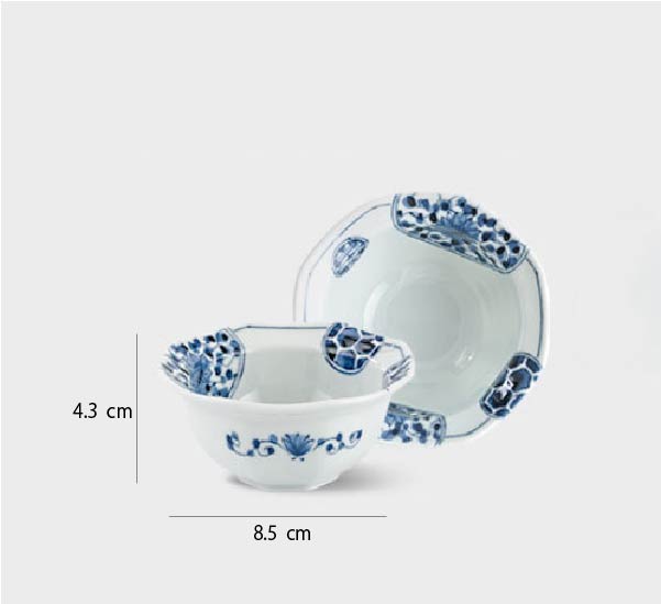 日本製藍凜堂珍味碟 | 花伊萬里 | 口徑8.5 cm 陶瓷 八角小深碟 - 好生活實驗所