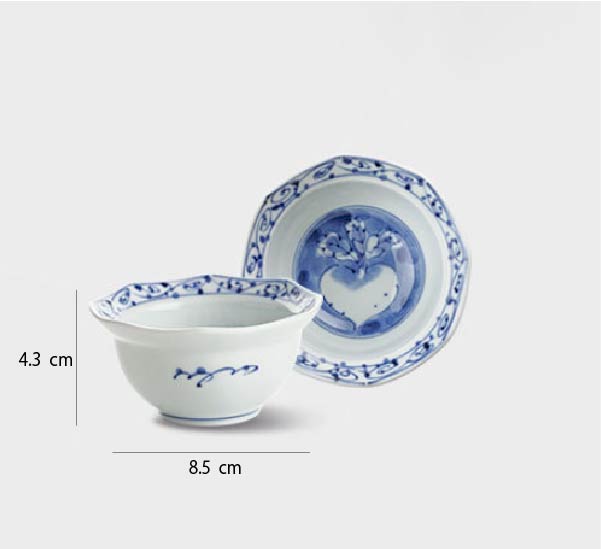 日本製藍凜堂珍味碟 | 圓蘿蔔 | 口徑8.5 cm 陶瓷 八角小深碟