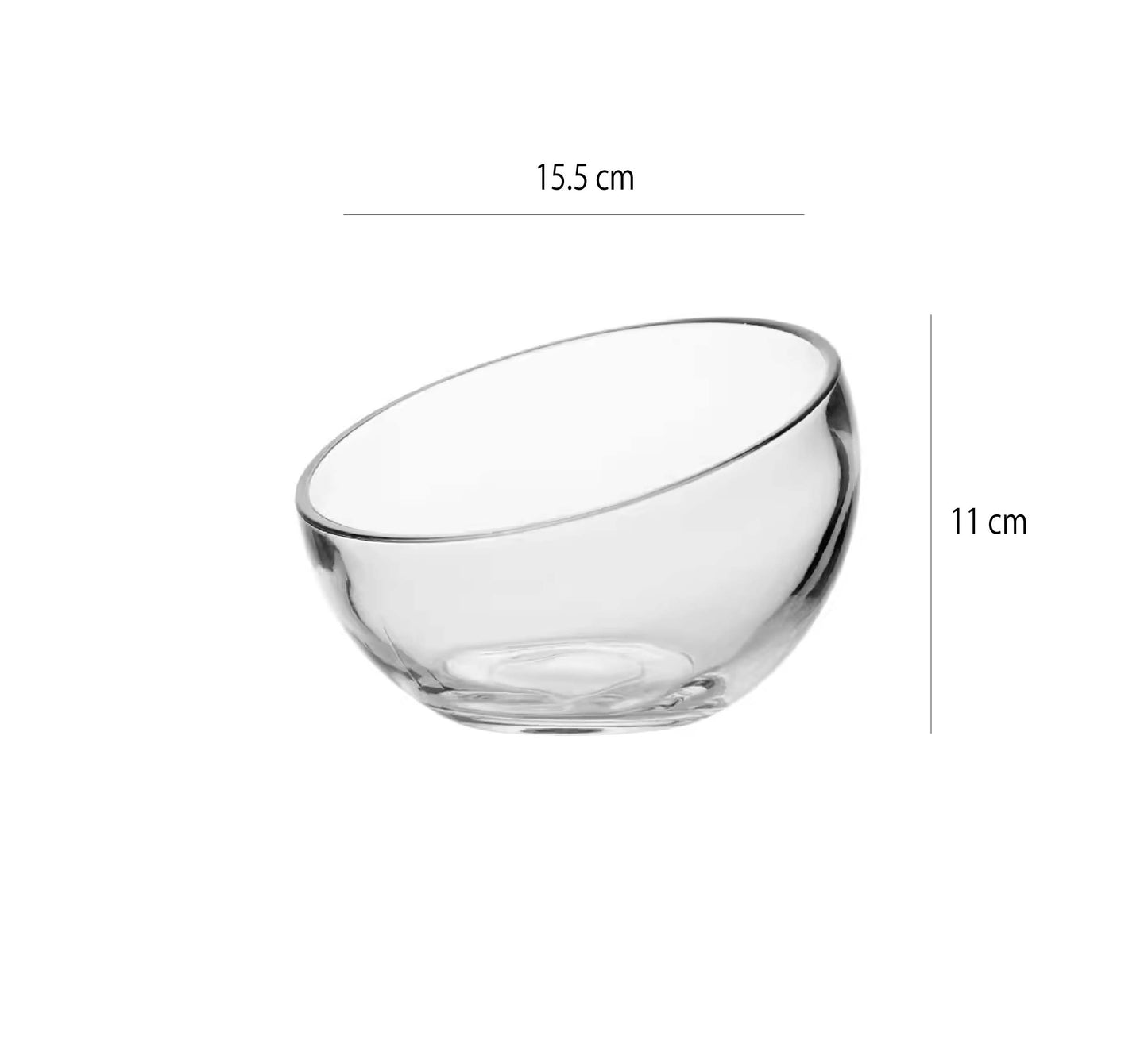 斜口水晶玻璃碗 | 透明 | 直徑15.5~23 cm 玻璃 醬料碗