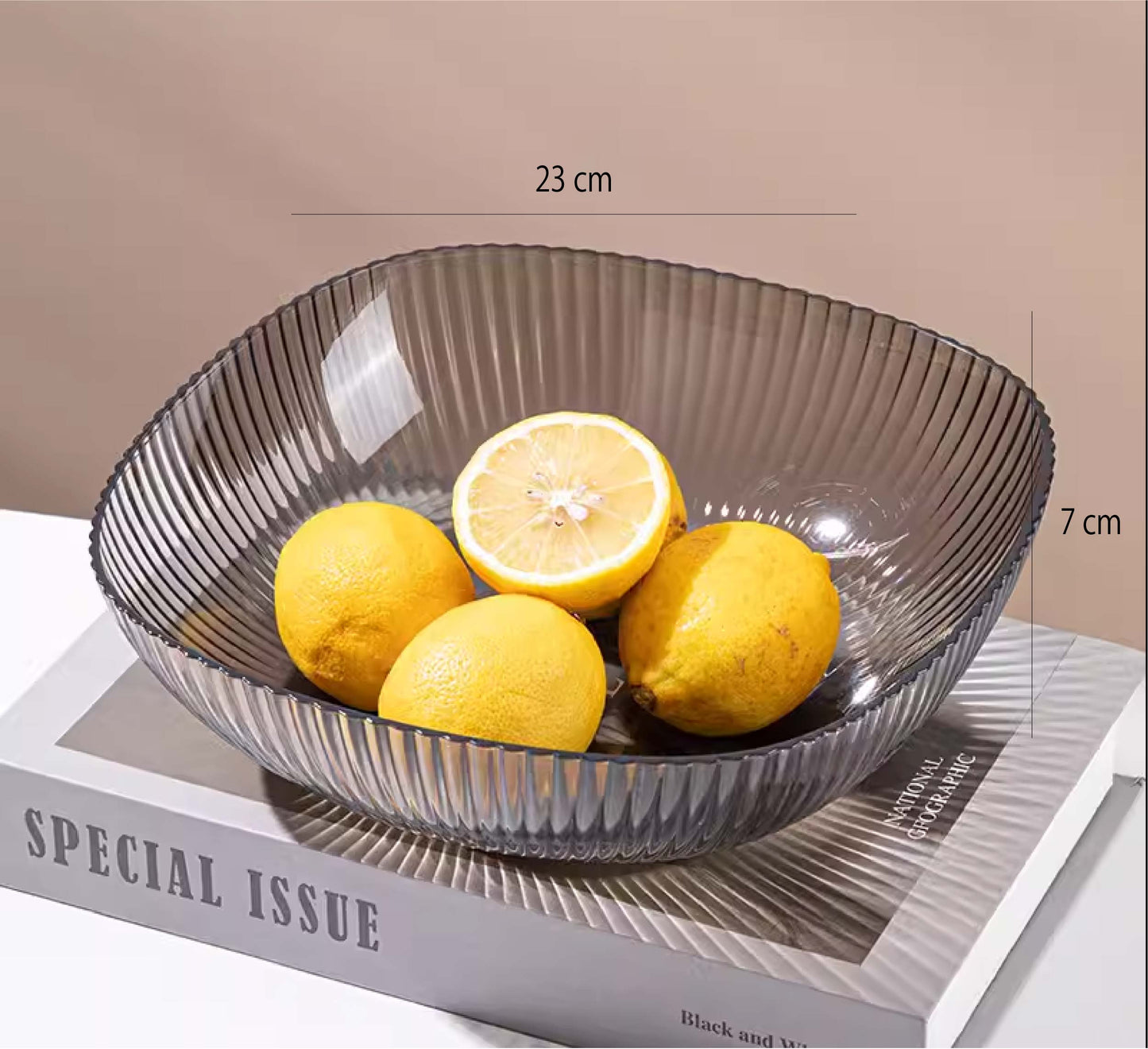 PET豎紋大方碗 | 6色 | 直徑23 cm PET 正方碗 - 好生活實驗所