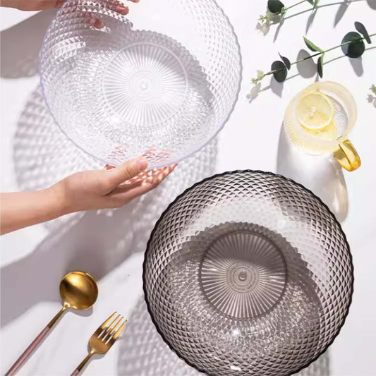 PE鑽石紋大圓碗 | 3色 | 直徑24 cm PET 圓碗