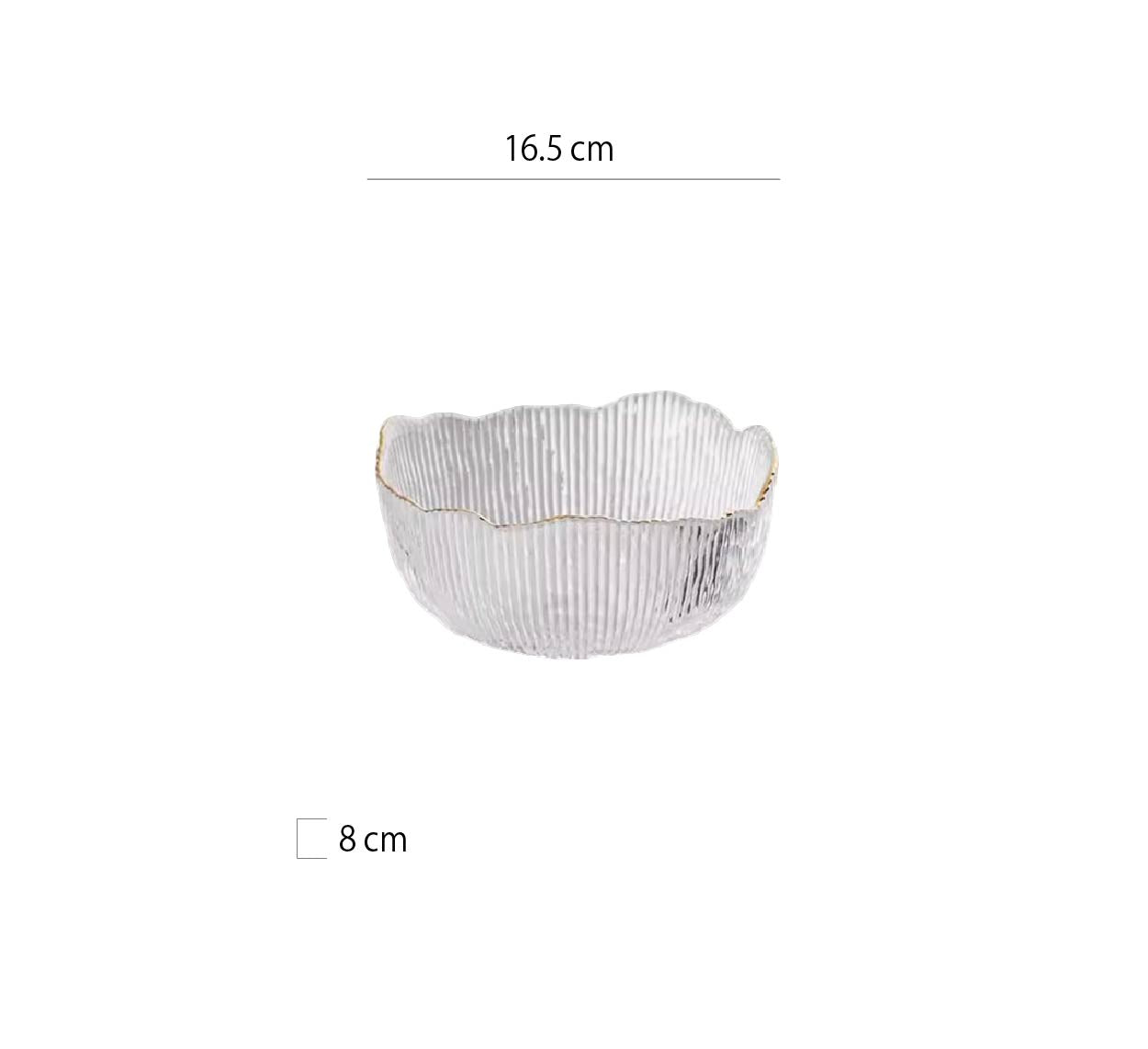豎紋不規則金邊碗 | 2色 | 13~20 cm 玻璃 碗 - 好生活實驗所