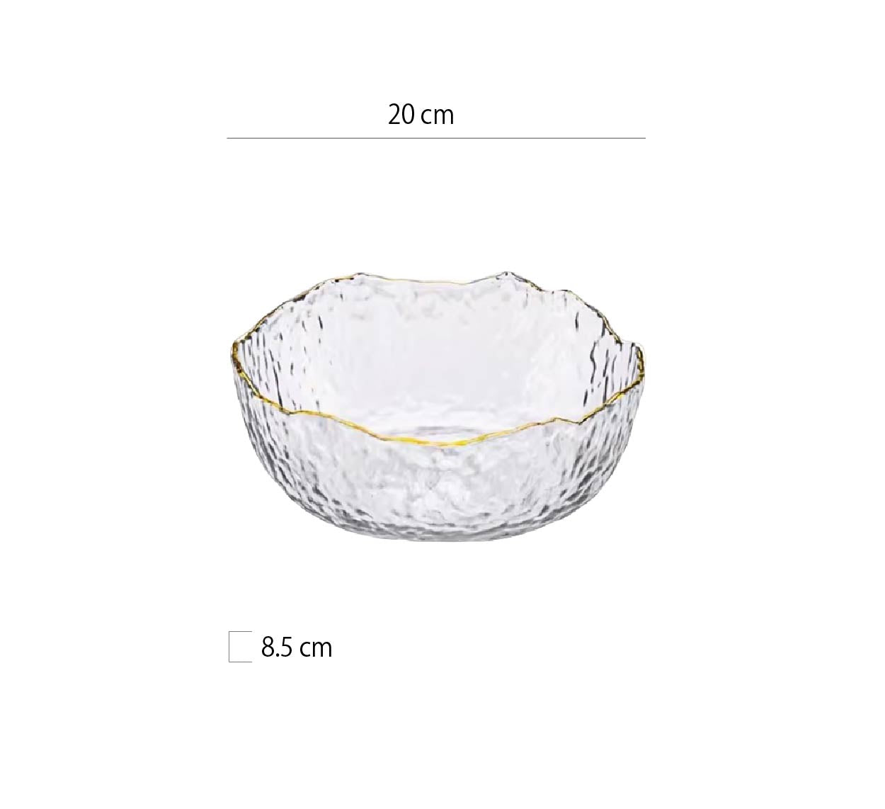水波紋不規則金邊碗 | 透明 | 16.5~20 cm 玻璃 碗 - 好生活實驗所