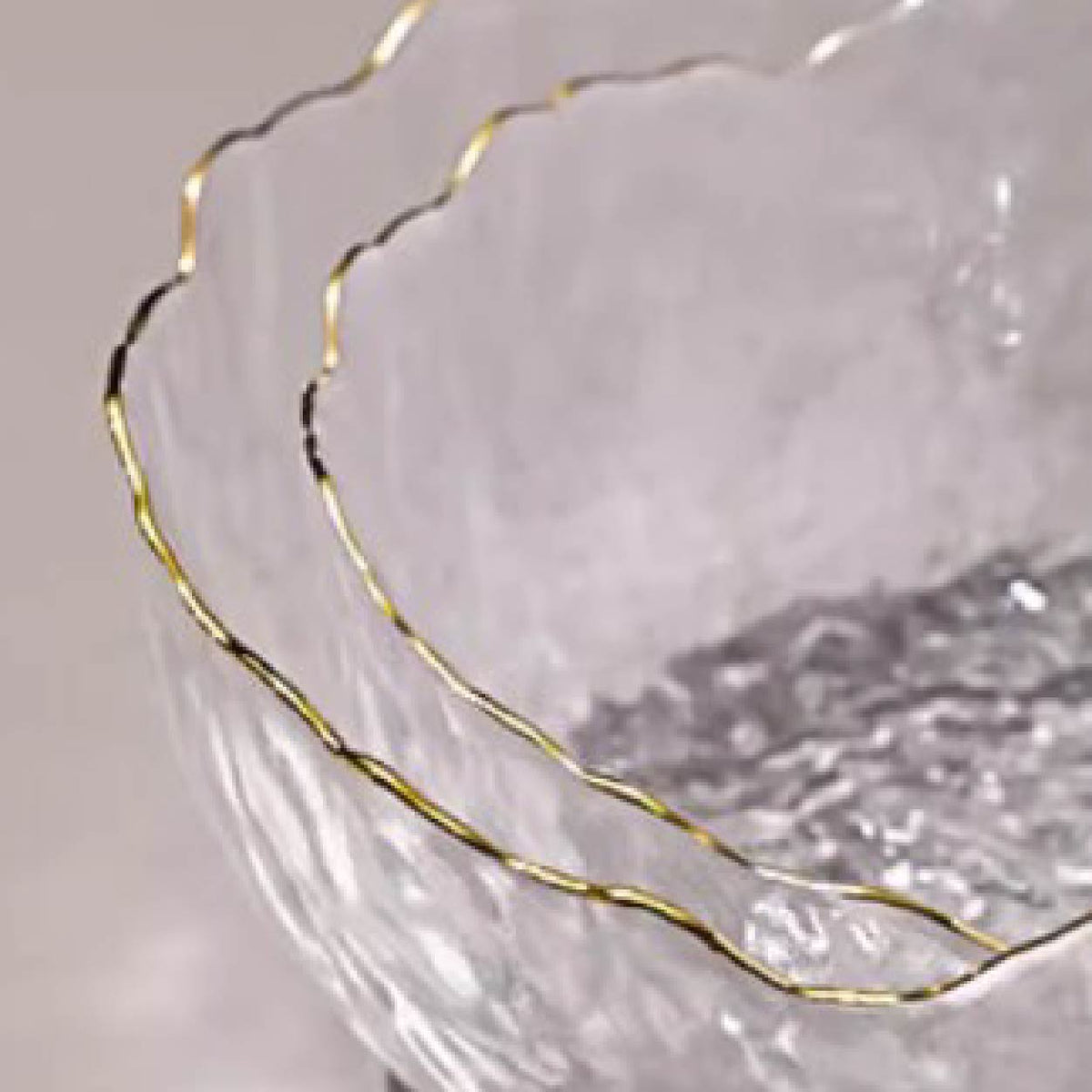 水波紋不規則金邊碗 | 透明 | 16.5~20 cm 玻璃 碗 - 好生活實驗所