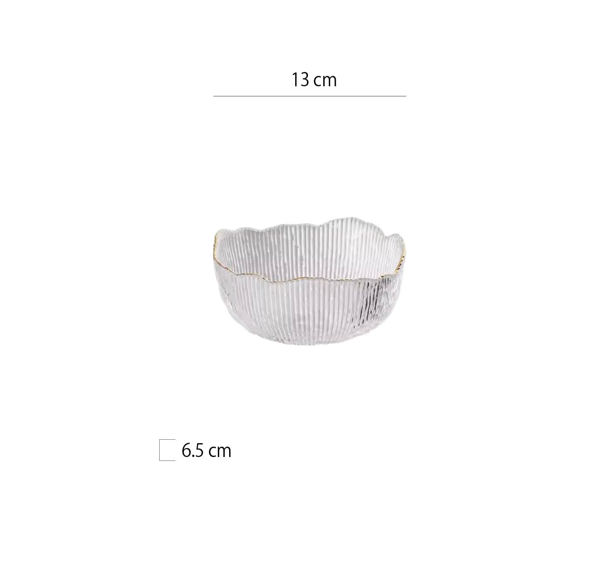 豎紋不規則金邊碗 | 2色 | 13~20 cm 玻璃 碗 - 好生活實驗所