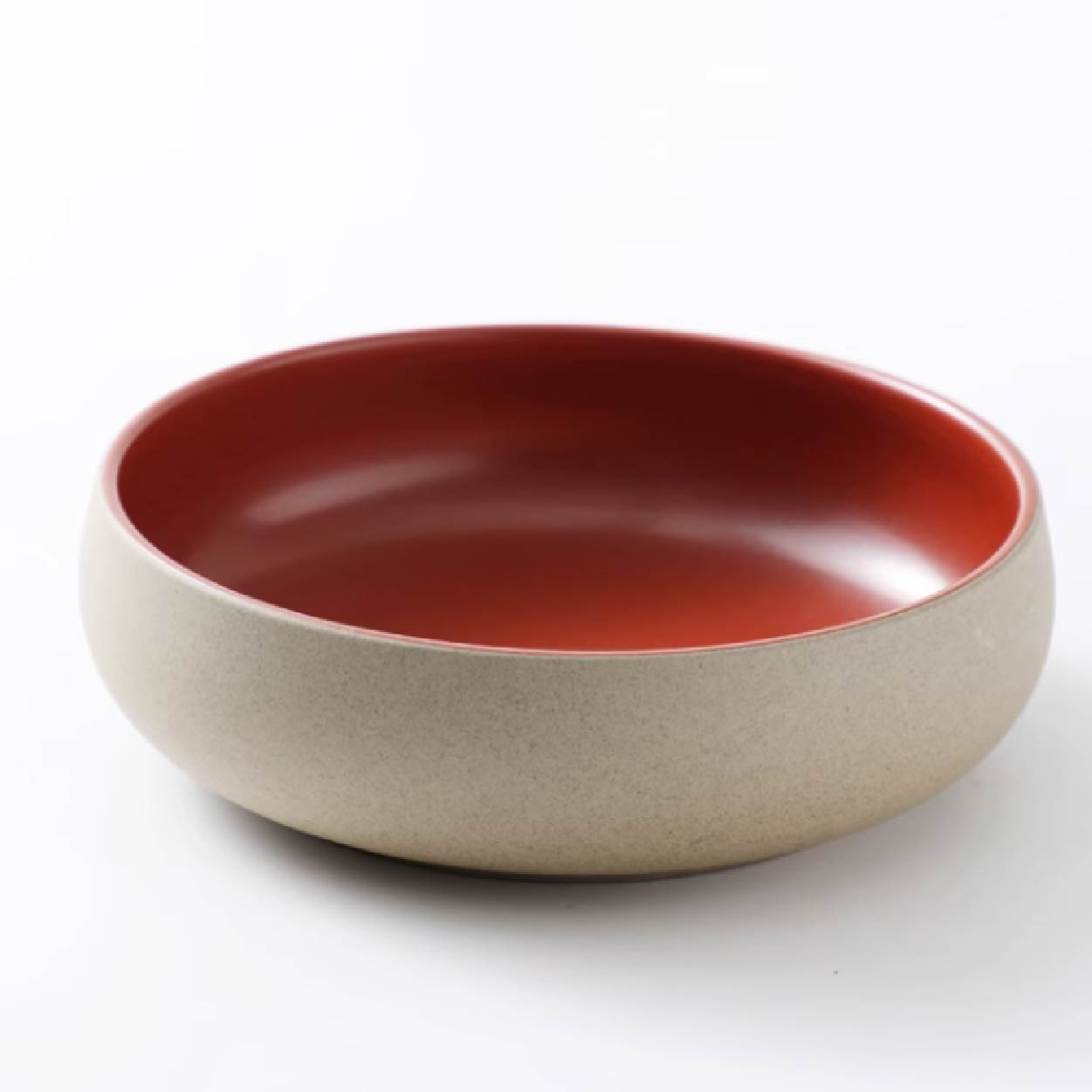 圓心硃砂紅圓缽 | 紅色 | 20.4cm 陶瓷 圓碗