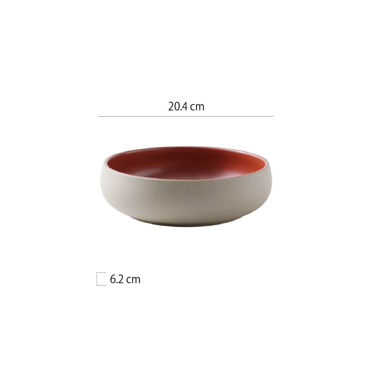 圓心硃砂紅圓缽 | 紅色 | 20.4cm 陶瓷 圓碗 - 好生活實驗所
