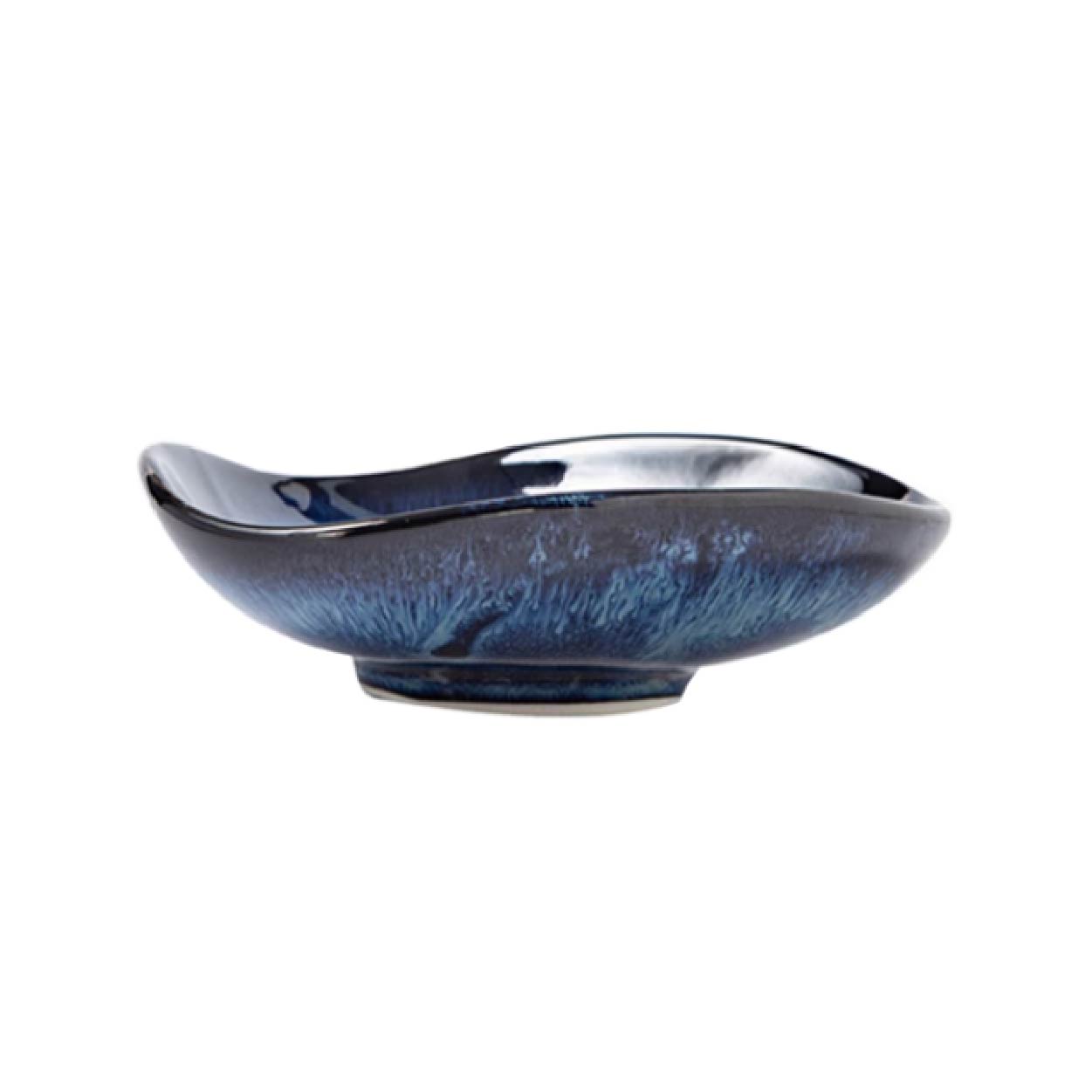 窯變釉浪型盤 | 藍色 | 14cm 陶瓷 不規則深盤 - 好生活實驗所