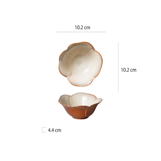 4吋花型窯變碗 | 2色 | 口徑 10.2 cm 陶瓷 小碗