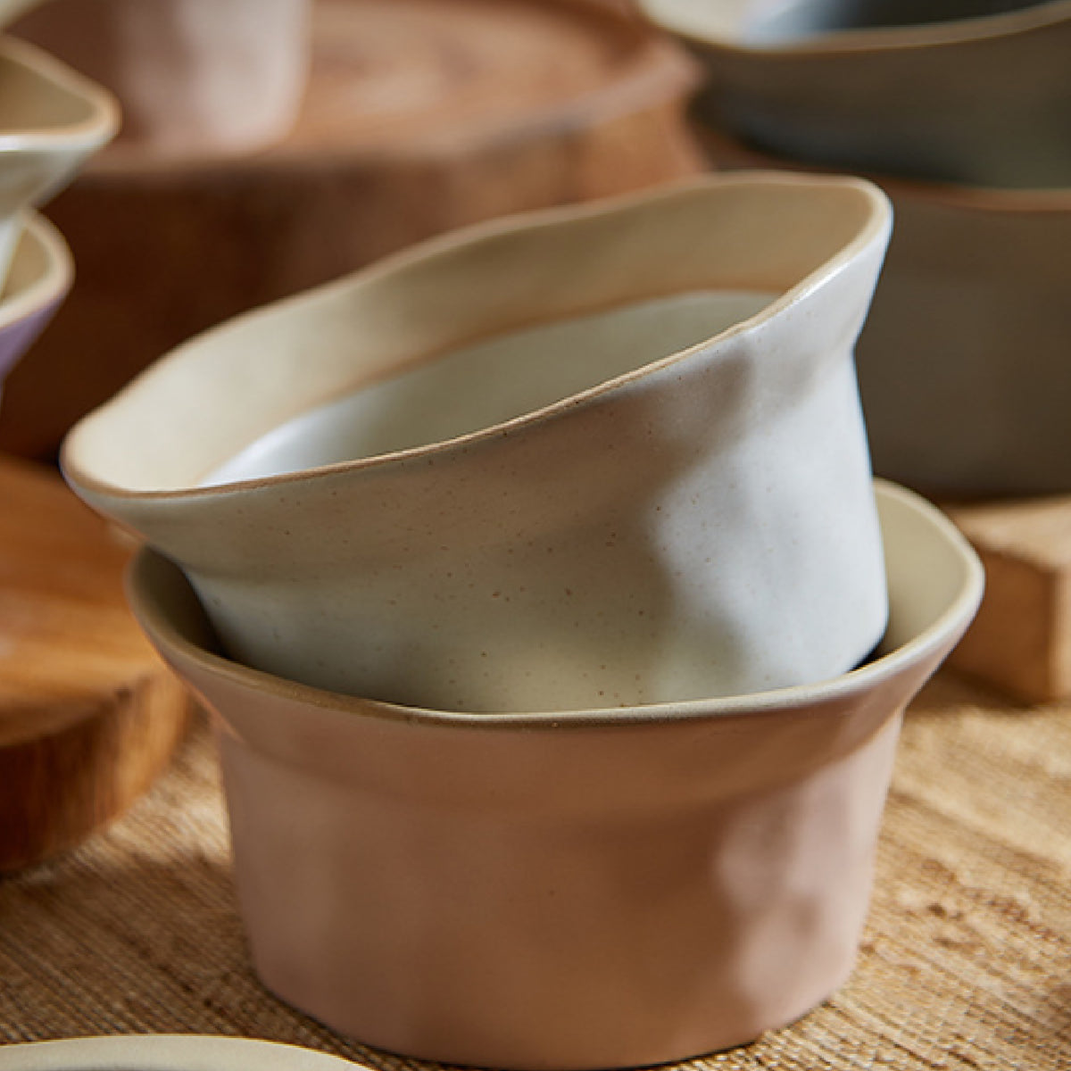 5.5吋粗陶帽帽碗 | 4色 | 直徑14 cm 陶瓷 寬口碗 - 好生活實驗所