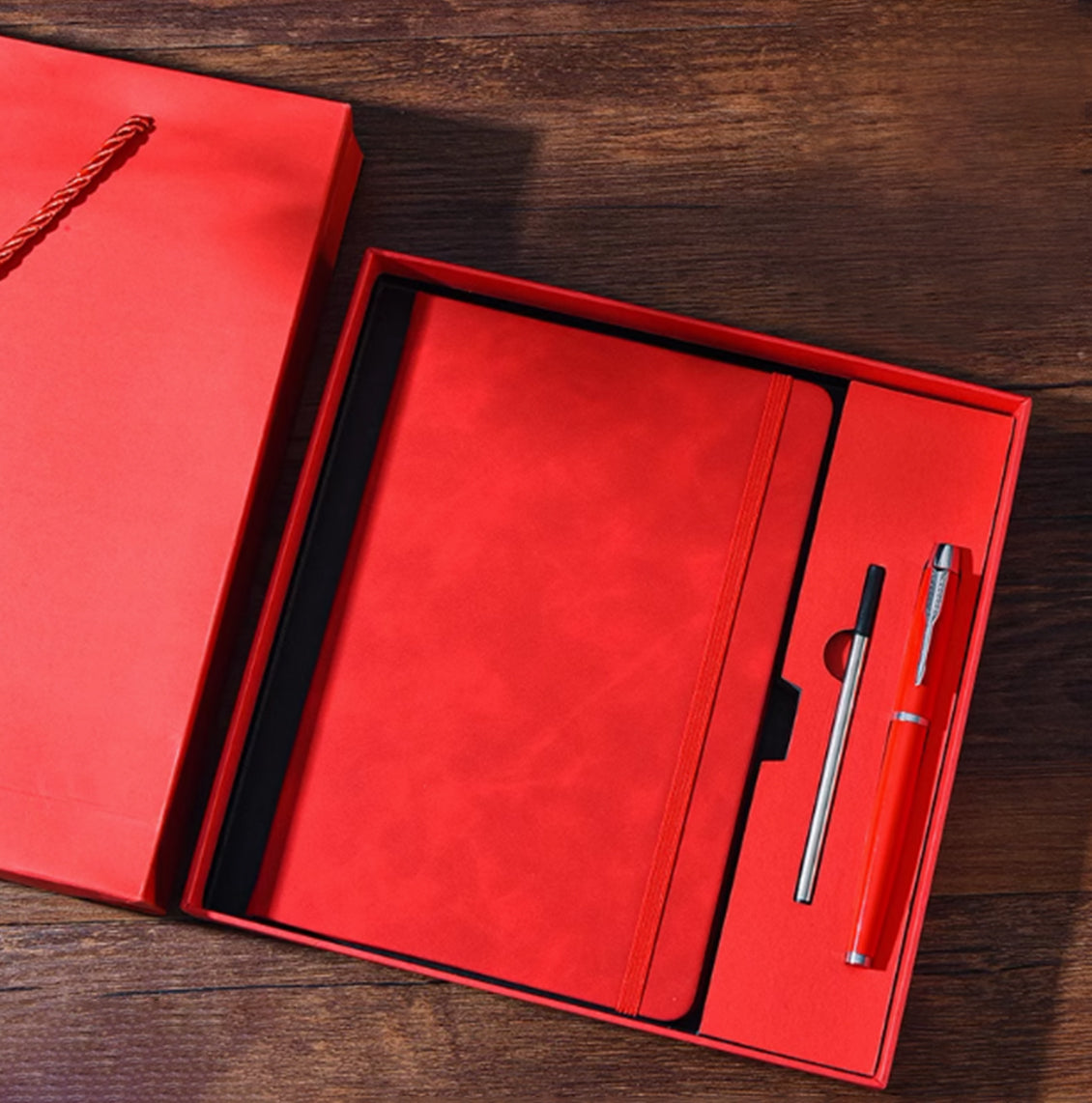 訂製品牌訂製/客戶禮品/企業夥伴/廣告贈品_A5霧面人工皮革筆記本 | 綁帶款