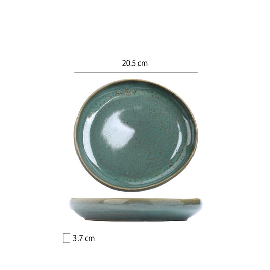 窯變釉異型深盤 | 墨綠 | 直徑 16.5~25.6 cm 陶瓷 圓深盤