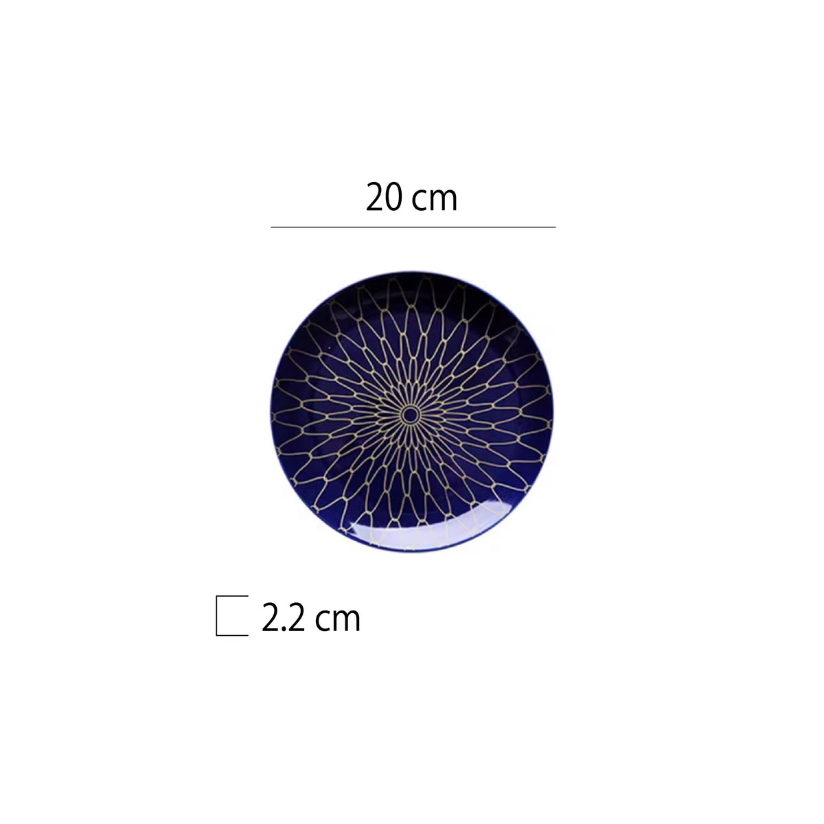 金網藍釉陶瓷圓淺盤 | 寶藍 | 20~35.5 cm 陶瓷 圓淺盤 - 好生活實驗所
