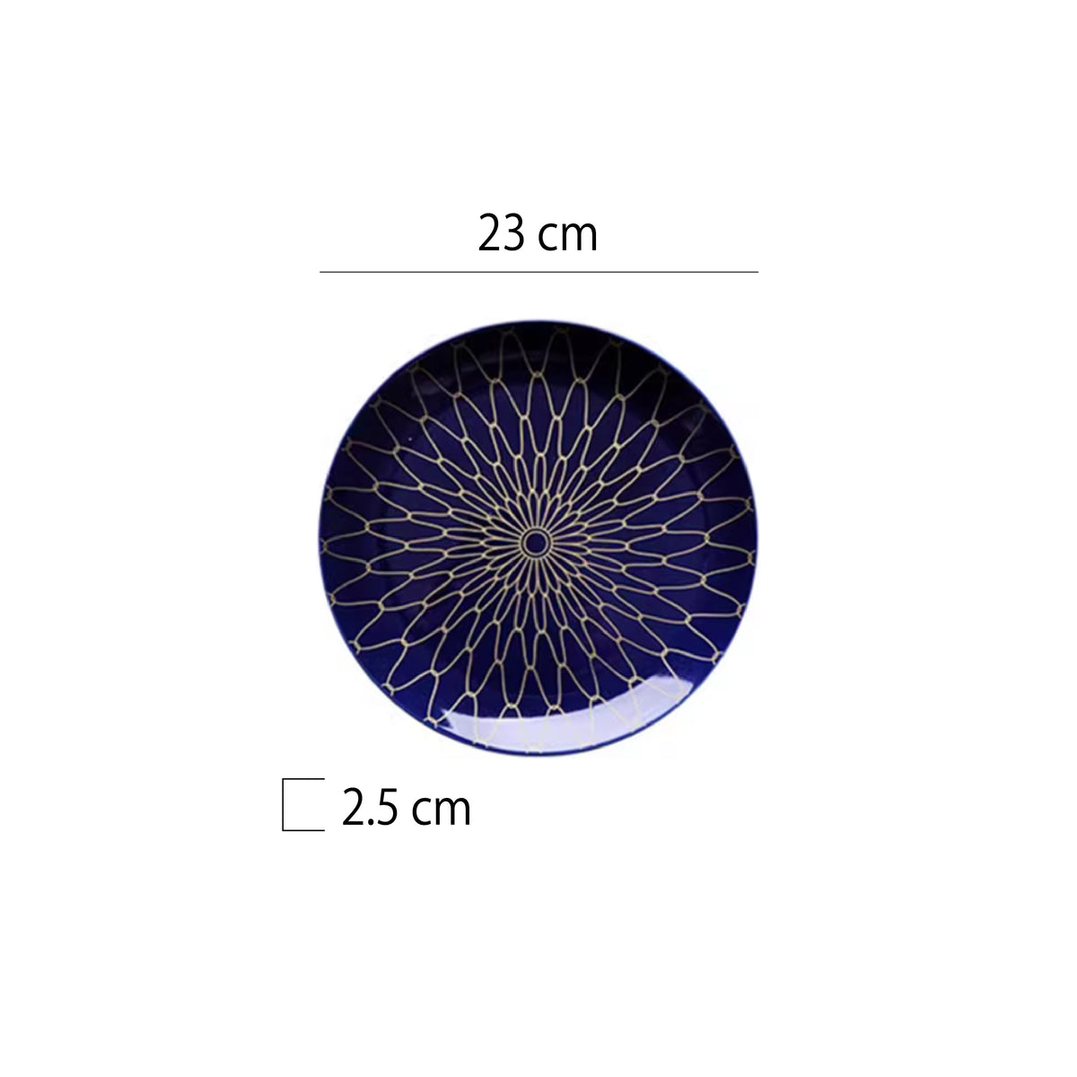 金網藍釉陶瓷圓淺盤 | 寶藍 | 20~35.5 cm 陶瓷 圓淺盤 - 好生活實驗所
