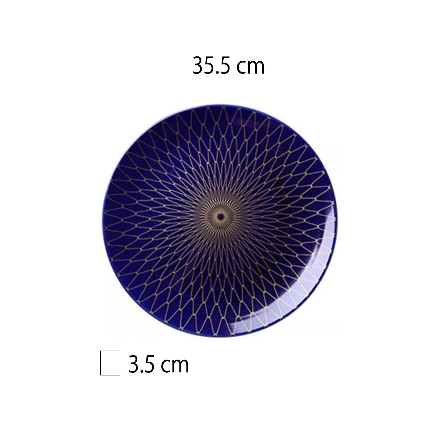 金網藍釉陶瓷圓淺盤 | 寶藍 | 20~35.5 cm 陶瓷 圓淺盤