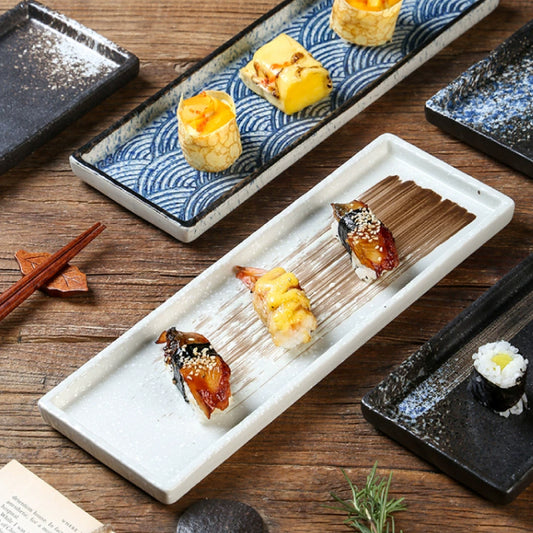日式立邊長方正角盤 | 9色 | 長 31~36 cm 陶瓷 長方盤