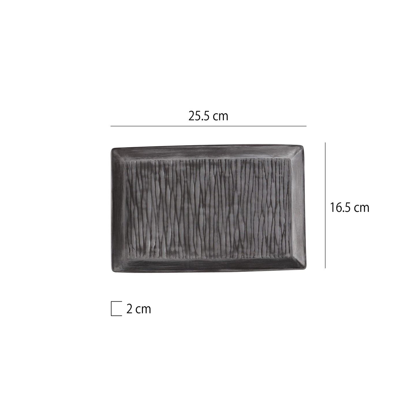 陶瓷樹紋長方淺盤 | 深灰 | 長 25.5~34 cm 陶瓷 長方淺盤