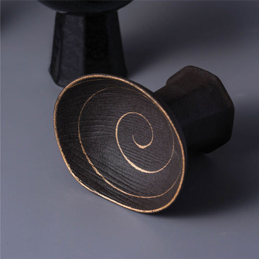 高腳盤 | 磨砂金螺旋 | 直徑 9.3 cm 陶瓷 高腳盤