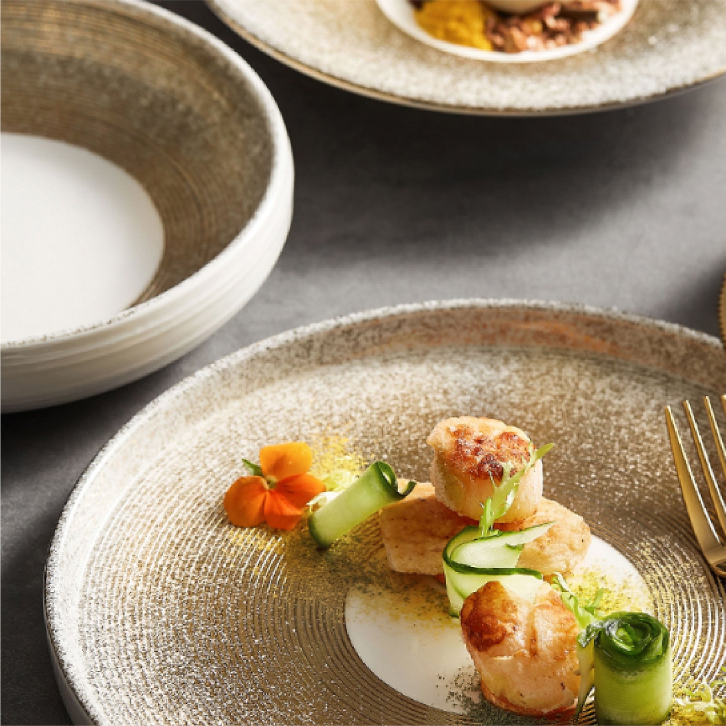 墨金盤 | 白金 | 25cm 陶瓷 大深盤