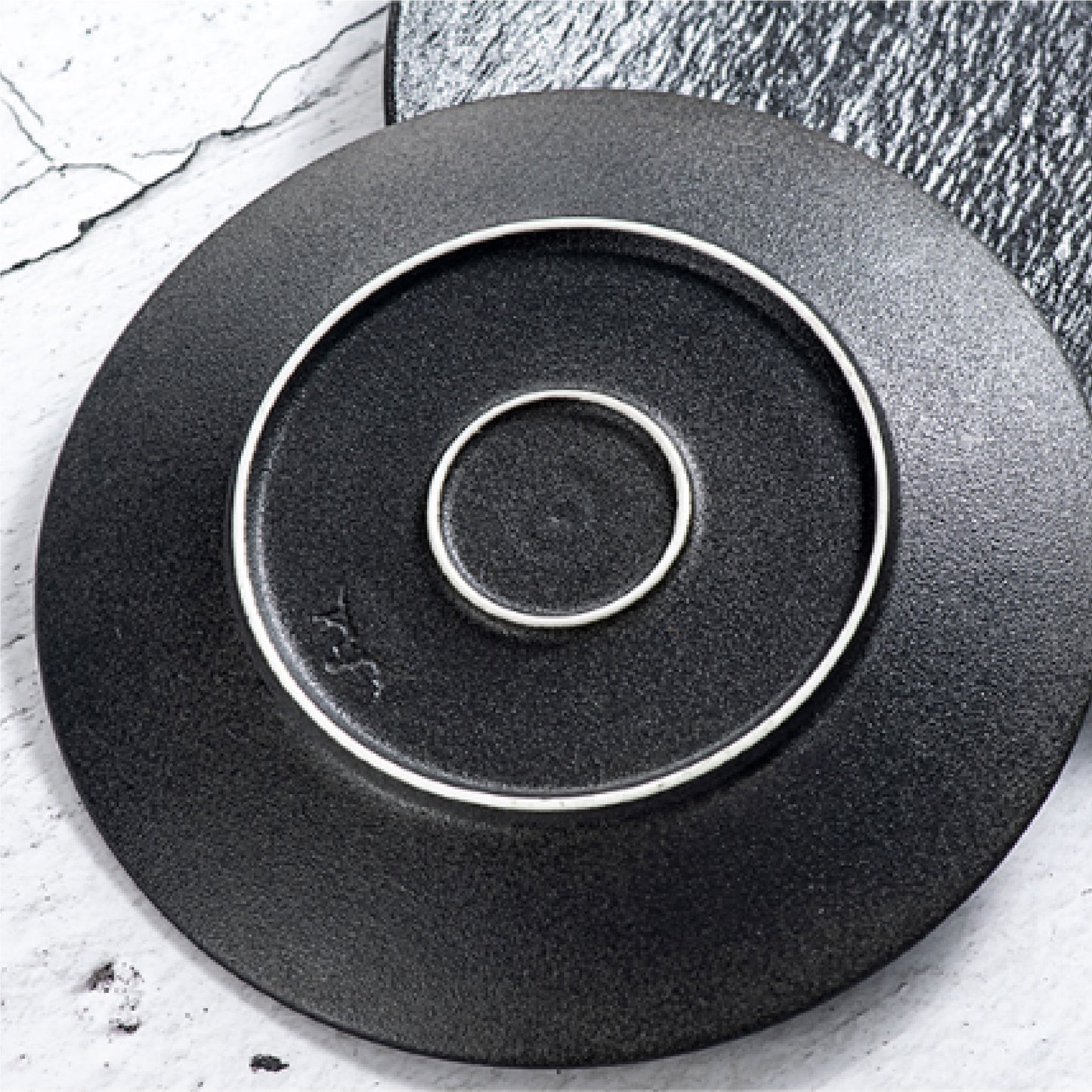 純色石紋盤 | 杏白 | 21 cm 陶瓷 小平盤