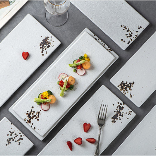 日式意境長方盤 | 點墨 | 36cm 陶瓷 大平盤