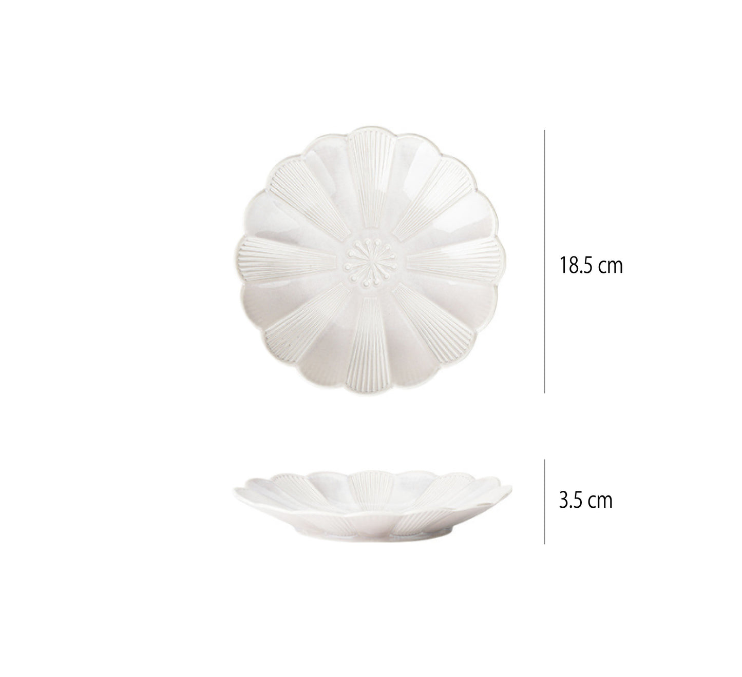 窯變釉花型盤 | 白韻 | 18.5 cm 陶瓷 小淺盤 - 好生活實驗所