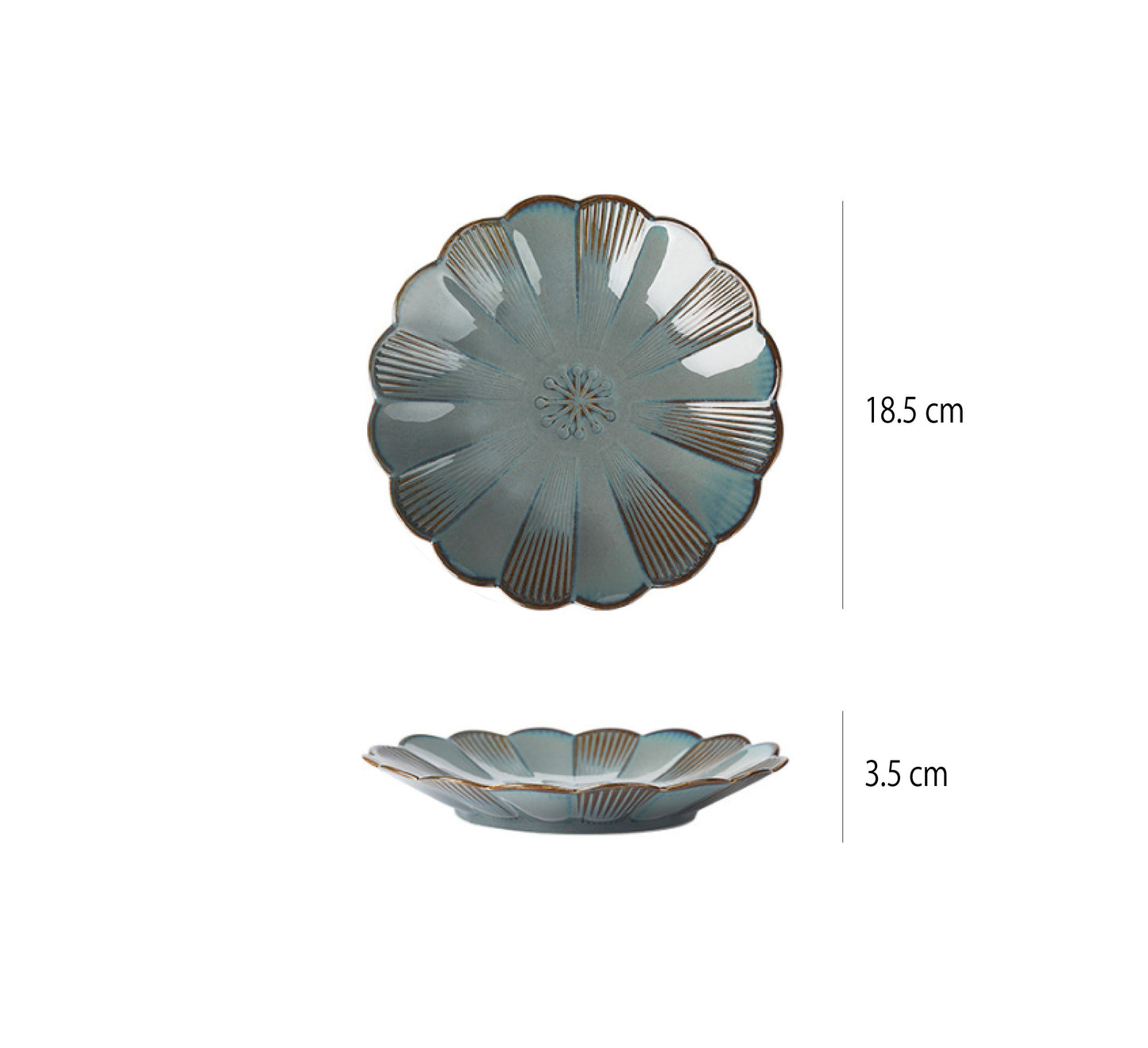 窯變釉花型盤 | 烏灰(藍灰棕) | 18.5 cm 陶瓷 小淺盤 - 好生活實驗所
