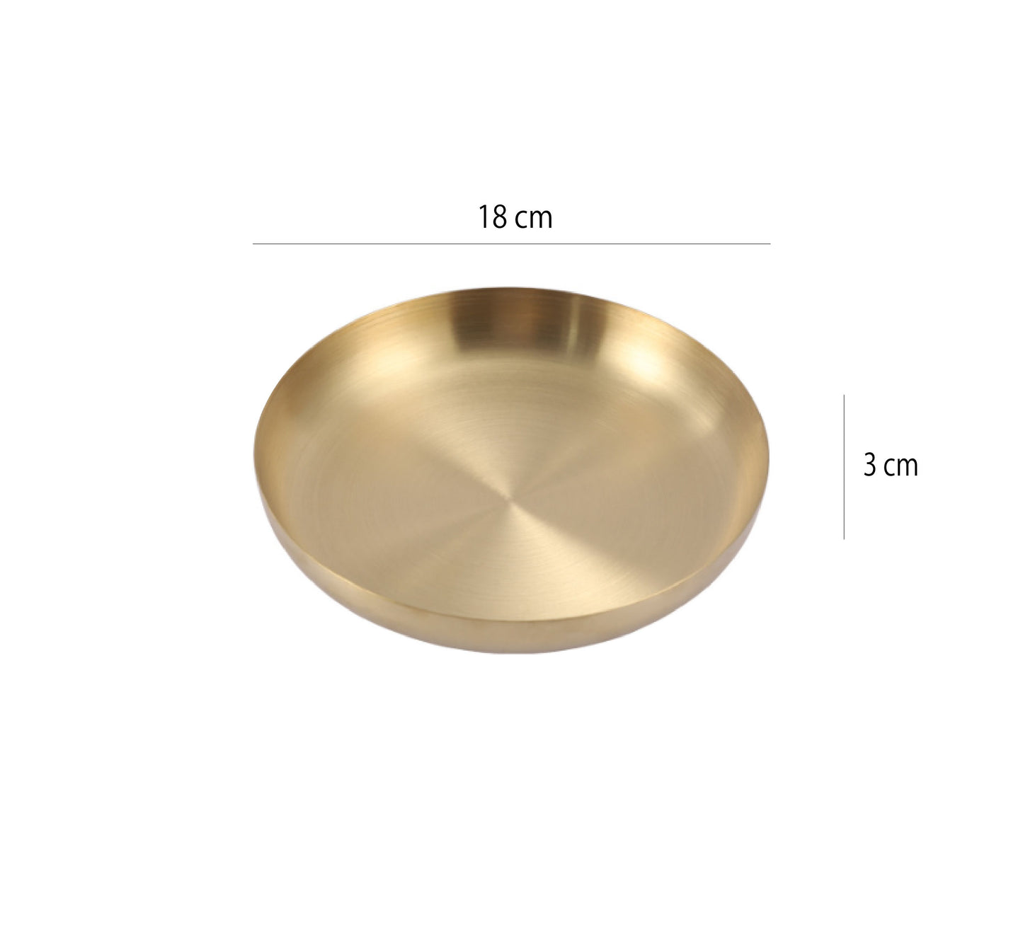 不鏽鋼圓菜盤 | 啞光金 | 18 cm 不鏽鋼 小圓淺盤 - 好生活實驗所