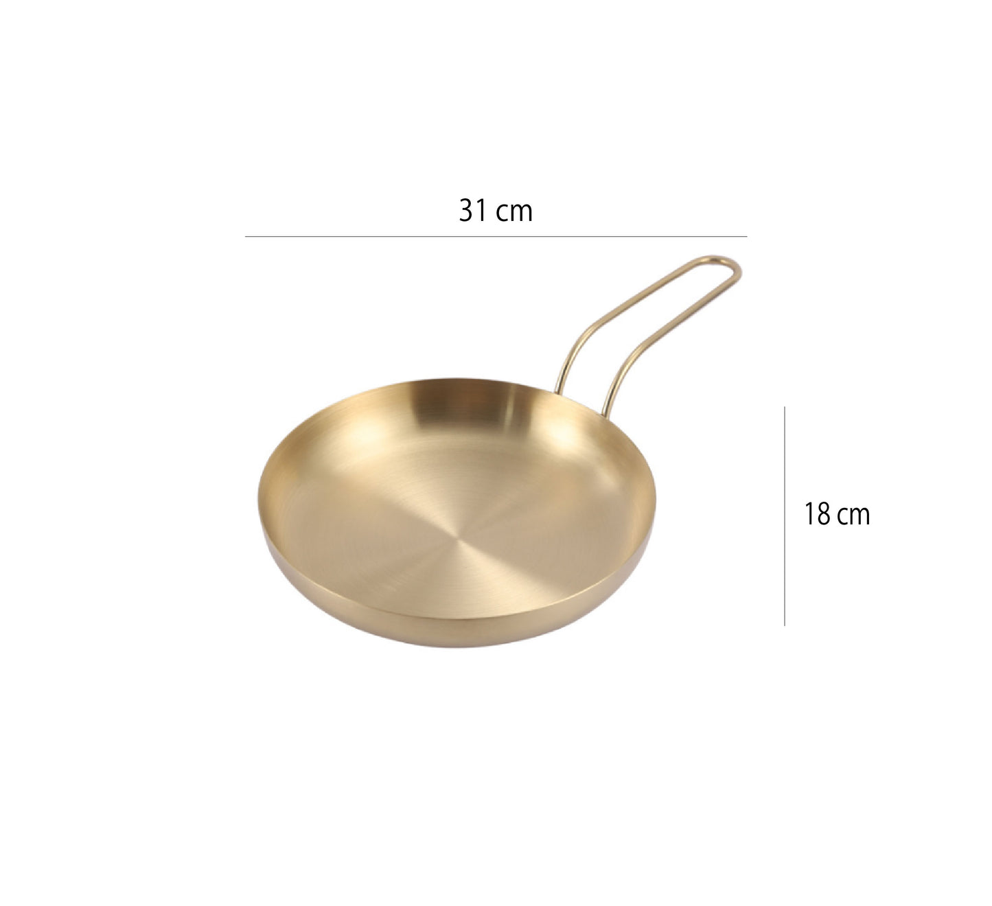 不鏽鋼單把餐盤 | 啞光金 | 31 cm 不鏽鋼 小圓深盤 - 好生活實驗所