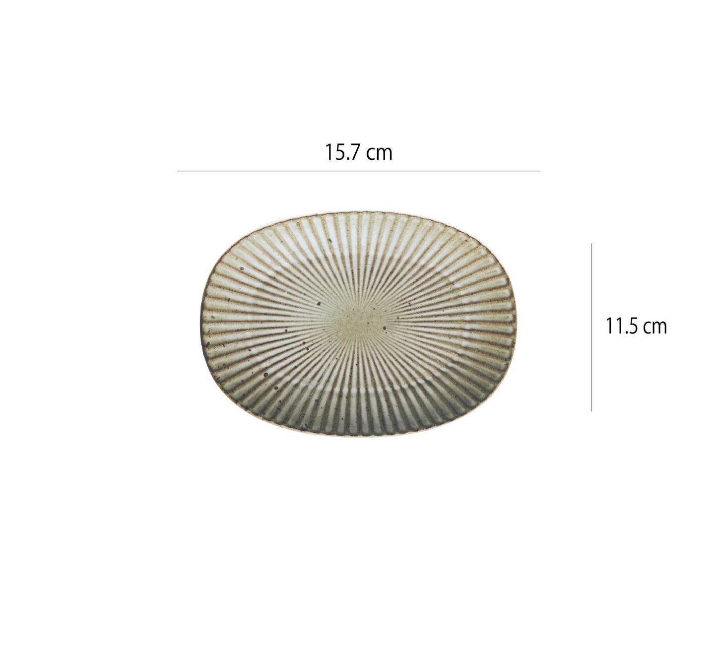 手工粗陶盤 | 谷白 | 長 15.7 cm 陶瓷 小橢圓淺盤 - 好生活實驗所