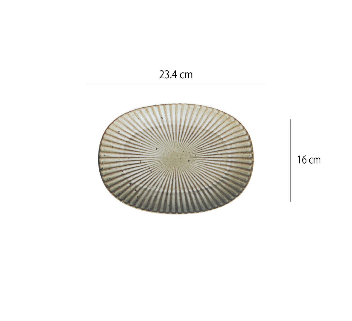 手工粗陶盤 | 谷白 | 長 23.4 cm 陶瓷 大橢圓淺盤 - 好生活實驗所