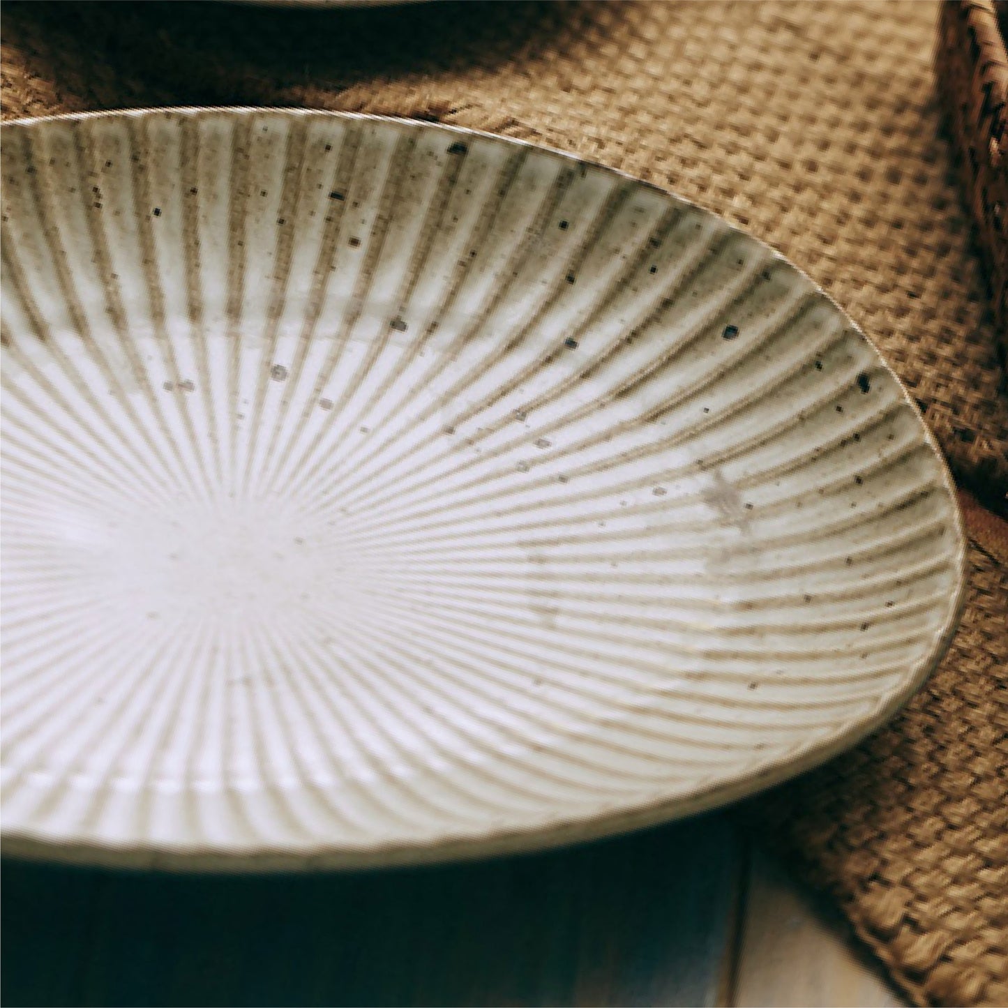 手工粗陶盤 | 谷白 | 長 23.4 cm 陶瓷 大橢圓淺盤