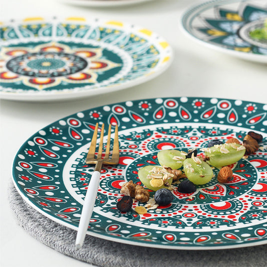 波希米亞花盤 | 羅馬綠 | 直徑26.2 cm 陶瓷 大淺盤