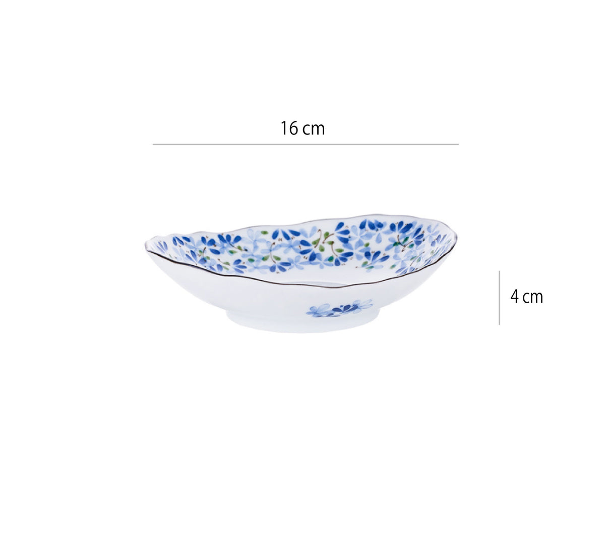 日本製光峰美濃燒 | 小藍芽 | 長 16~22.5 cm 陶瓷 深盤 - 好生活實驗所